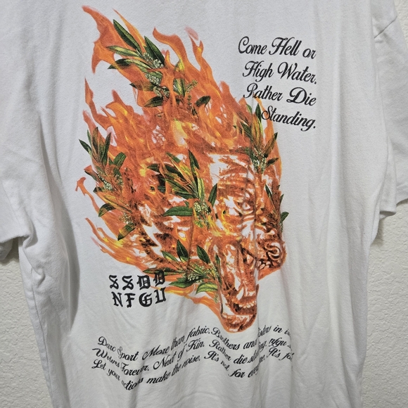 Darc Sport Till the End  Premium white oversized tee shirt short sleeve - Picture 7 of 7